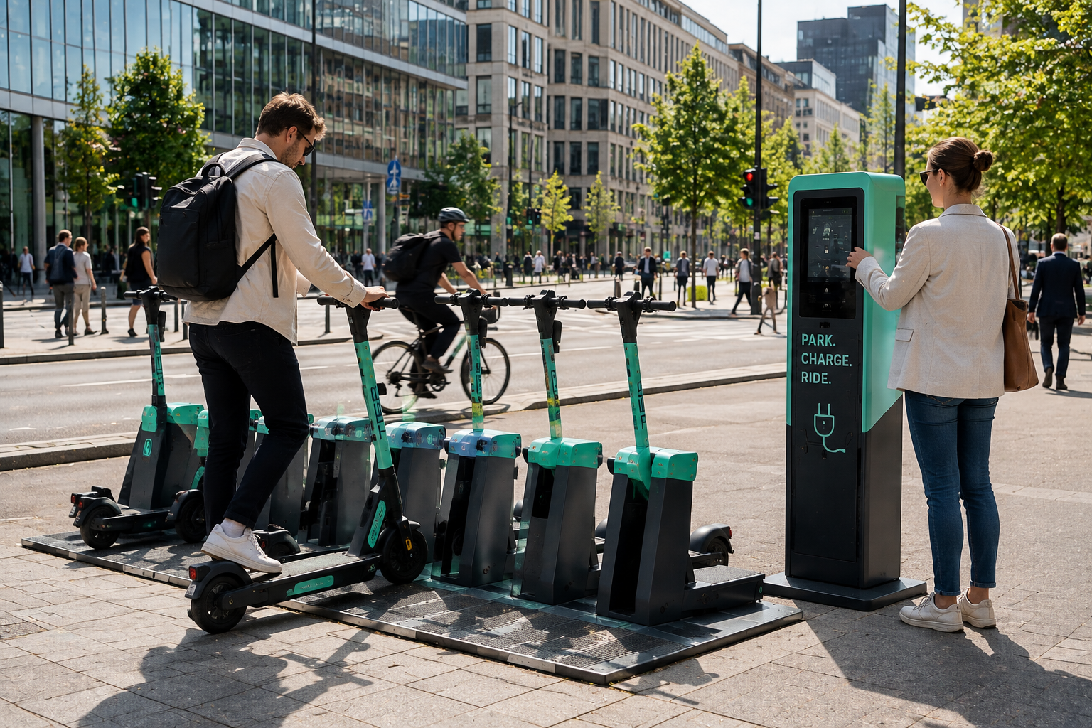 Dockingstationen als Zukunft der Leih-Scooter?